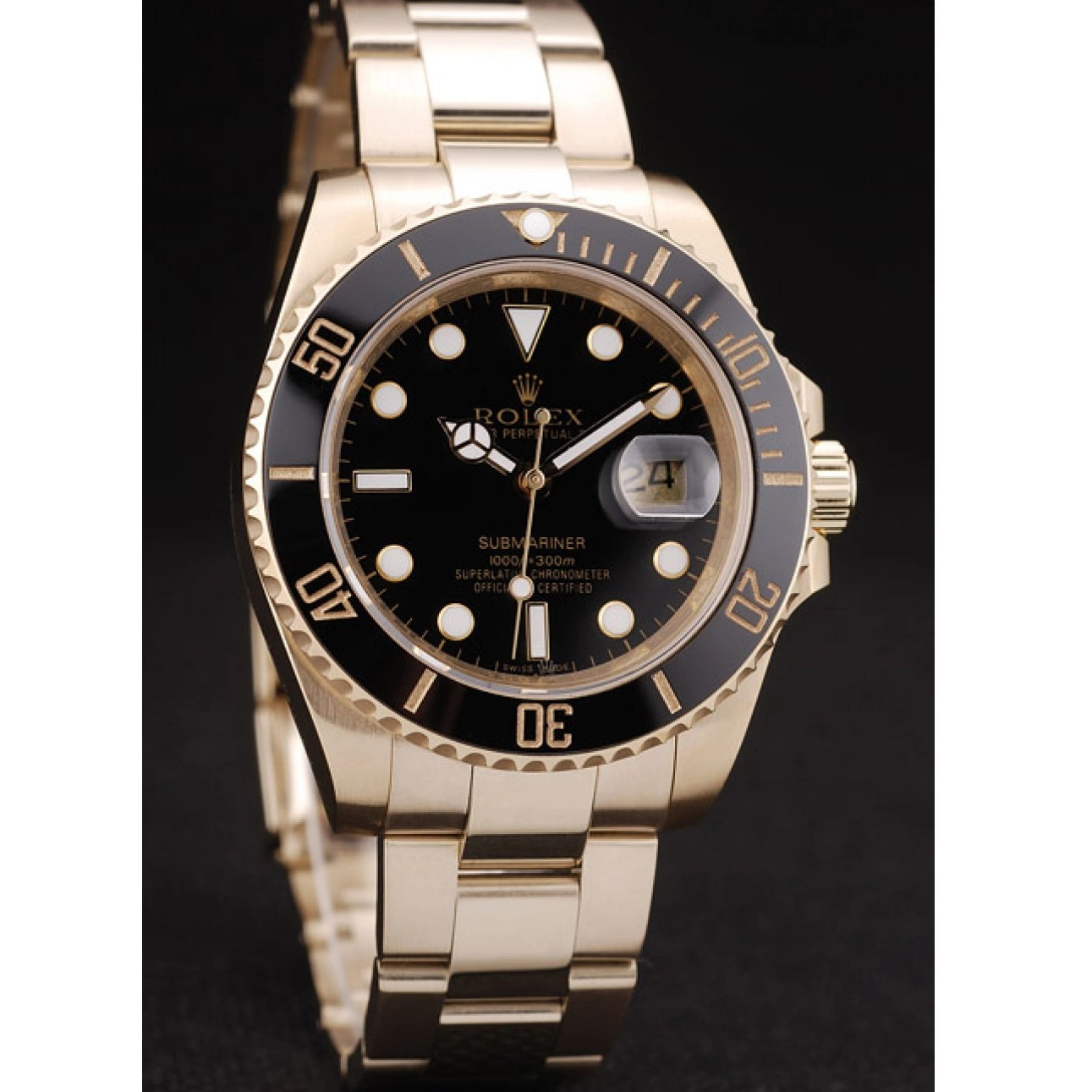 Aaa replica watch Black Bezel Rolex Dial Black Submariner Ceramic 98231 0818